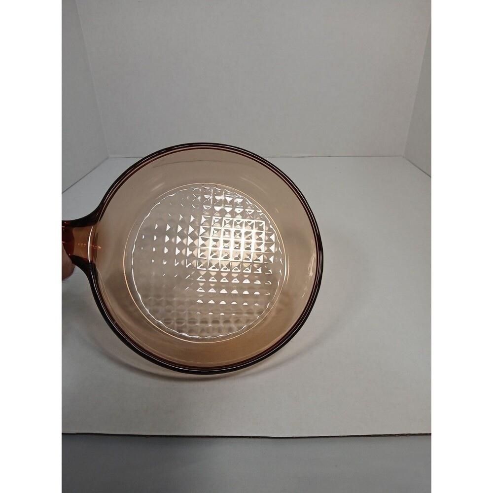 VINTAGE CorningWare Vision Amber 7" Skillet Fry Pan Waffle Bottom
